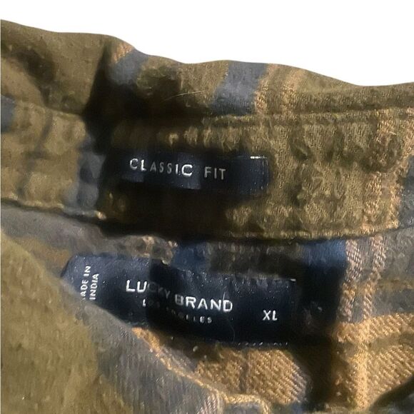 Lucky Brand Olive and Navy Shirt classi fit size XL excellent condition - Picture 2 of 2